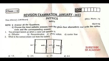 12th standard physics first revision 2023 test original question paper  Chengalpattu  English medium