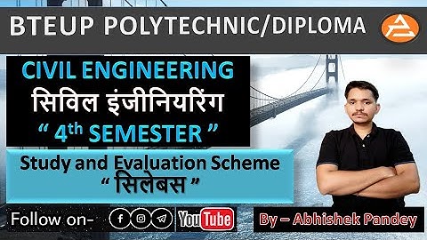 CIVIL ENGINEERING-Syllabus (Evaluation scheme) 4th Semester #UP_Polytechnic #BTEUP_Civil_Engineering