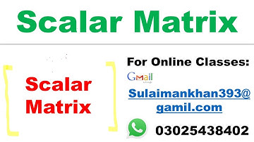 Mathematics: Scalar Matrix | Matrices | Precalculus in Hindi/Urdu l Educational Support