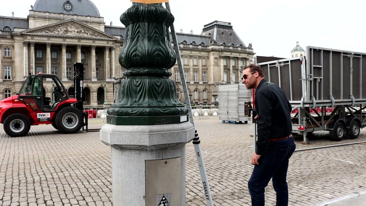 The construction of the national Holiday 2021 Belgium, with A Stanley Fatmax Rl600 Rotatie laser
