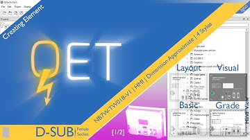QET QElectroTech, Creating Element : NB7W-TW01B-V1 | Omron HMI | Hind View (1/2)
