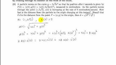 Related Rates (Moving Particle II)