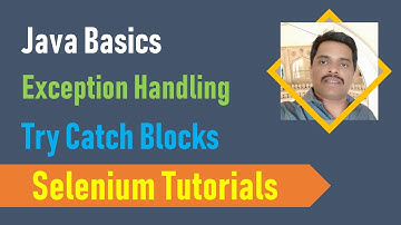24A. Java Basics for Selenium - Exception Handling - Try Catch and Finally Blocks
