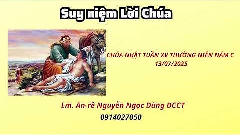 Suy niệm Lời Chúa Chúa Nhật tuần XV thường niên năm C 13/07/2025 | Lm.An-rê Nguyễn Ngọc Dũng DCCT