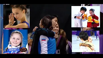 Yuzuru Hanyu cute moments with top ladies skaters Zhenya Alina Anna Sasha Julia (Yuzu 4T-3T-3T-3A)