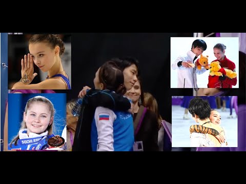 Yuzuru Hanyu cute moments with top ladies skaters Zhenya Alina Anna Sasha Julia (Yuzu 4T-3T-3T-3A)