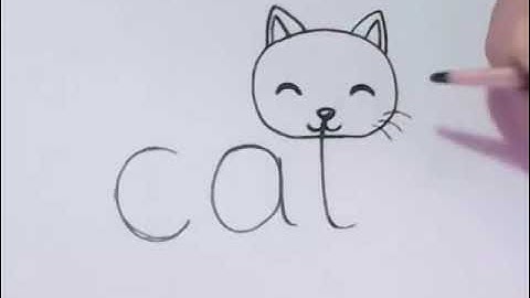 How to turn Words Cat Into a Cartoon step by step for kids