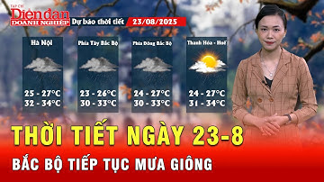 Thời tiết ngày 23-8: Bắc Bộ tiếp tục mưa dông | Tin tức 24h