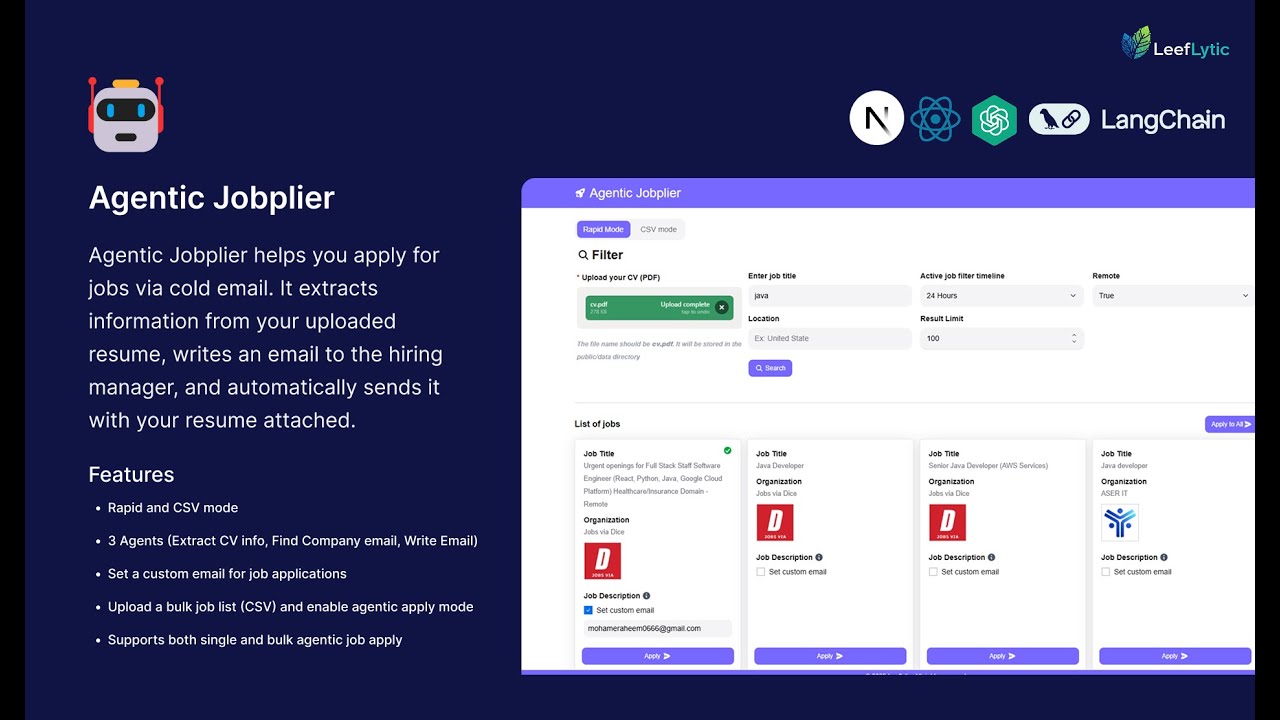 Apply to 100+ Jobs Automatically | Agentic Jobplier Full Demo (AI Job Application Tool)