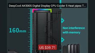 DeepCool AK500S Digital Display CPU Cooler 5 Heat pipes TDP 24... — Best Buy 2026 | Great Quality!