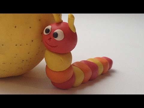 Лепим гусеницу из пластилина / Make a caterpillar out of clay