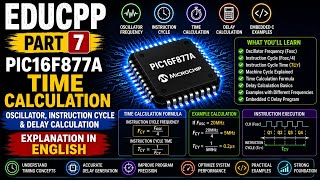 EDUCPP Part 7 PIC16F877A Time Calculation Oscillator, Instruction Cycle & Delay Calculation Explaine