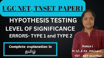 HYPOTHESIS TESTING|UGC NET | TNSET | SET |RESEARCH APTITUDE | in tamil