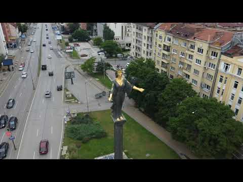 Statue of Sveta Sofia or Статуя София DRONE.  Incredible Circle View!!! - Sofia Bulgaria - ECTV
