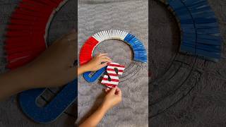 Dollar Tree Patriotic Wreath/ Clothes Pin craft #dollartree #patriotic #clothespin #crafts #diy