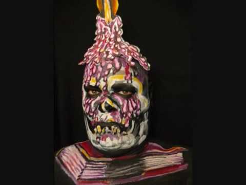 Dripping Candle, Skull, and Book. James Kuhn. Pain...