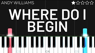 Andy Williams - Where Do I Begin - Love Story | EASY Piano Tutorial