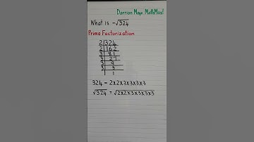 How to Find the Negative Square Root of 324 | Prime Factorization #shorts