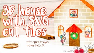 Handmade Christmas Home Decor | Scrabook.com Little Houses SVG Files and Waffle Flower Cookie Time