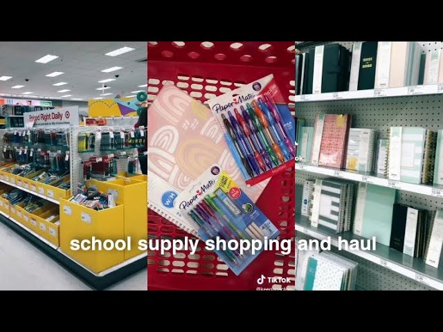 School Supply Shopping and Haul! 🛒✨📓 | Bliss of Tiktok Compilations class=