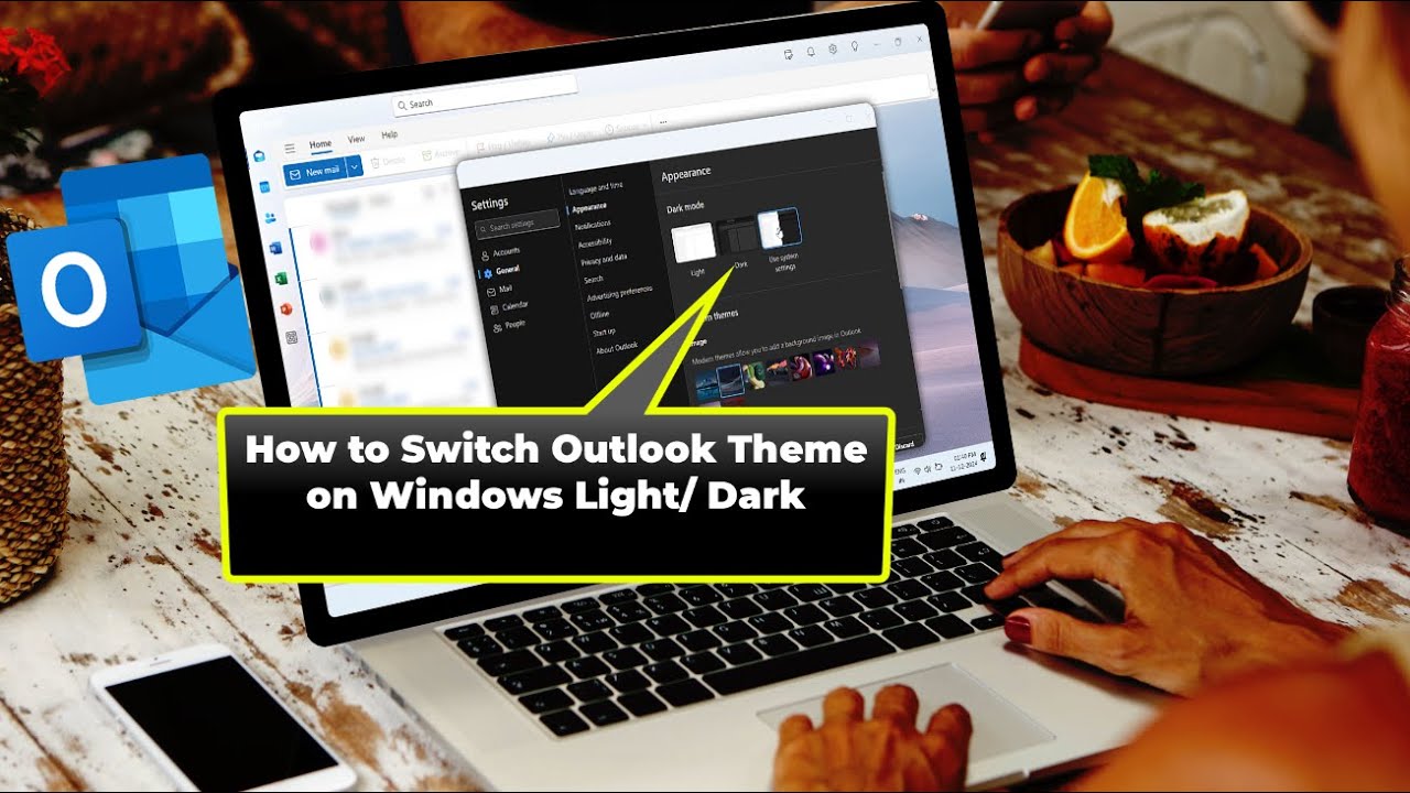 How to Change New Outlook Theme on Windows 11 | Light, Dark or System ...
