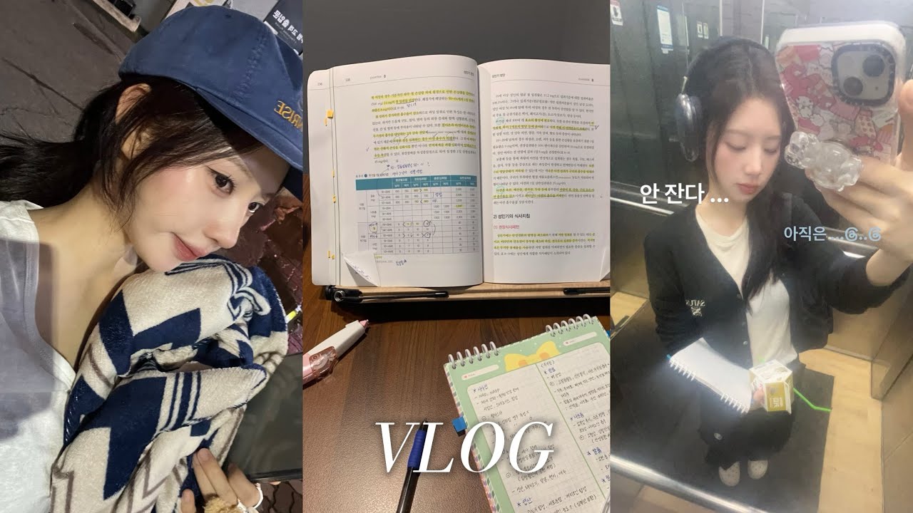 [VLOG] 기말고사, 너 정말 “핵심”을 찔렀어🧨..•대학생 시험기간 브이로그  • ootd 브이로그