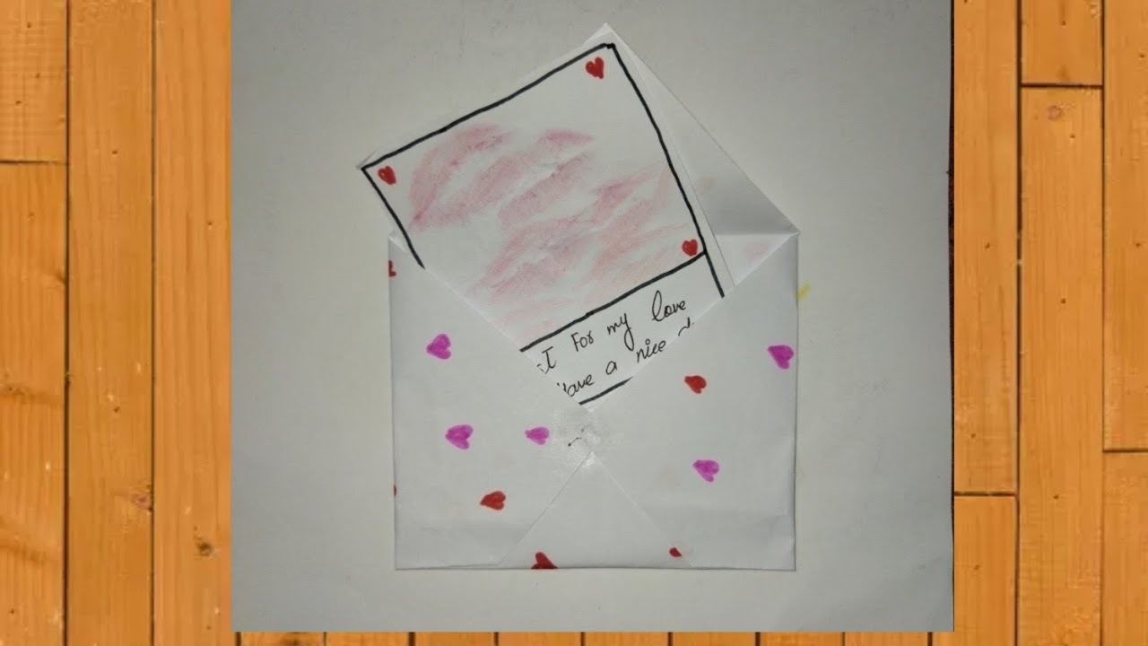 Make a love letter with your own hands||Beautiful envelope design 😘 ...