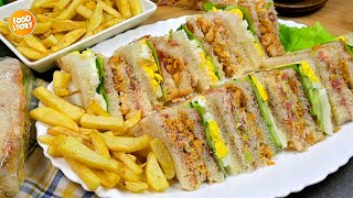 Restaurant Style Chicken Club Sandwich Recipe,Quick And Easy Recipe,Iftar Special Recipe