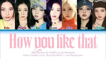 [AI COVER] BabyMonster (베이비몬스터) "HOW YOU LIKE THAT" Colour Codded Lyrics + Line Distribution