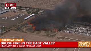 LIVE: Massive mulch fire burns near Loop 202 in east Mesa