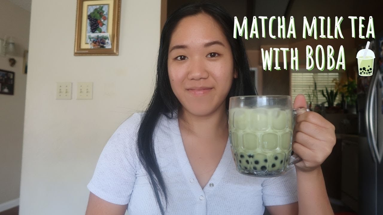 MAKING MATCHA MILK TEA WITH BOBA AT HOME YouTube