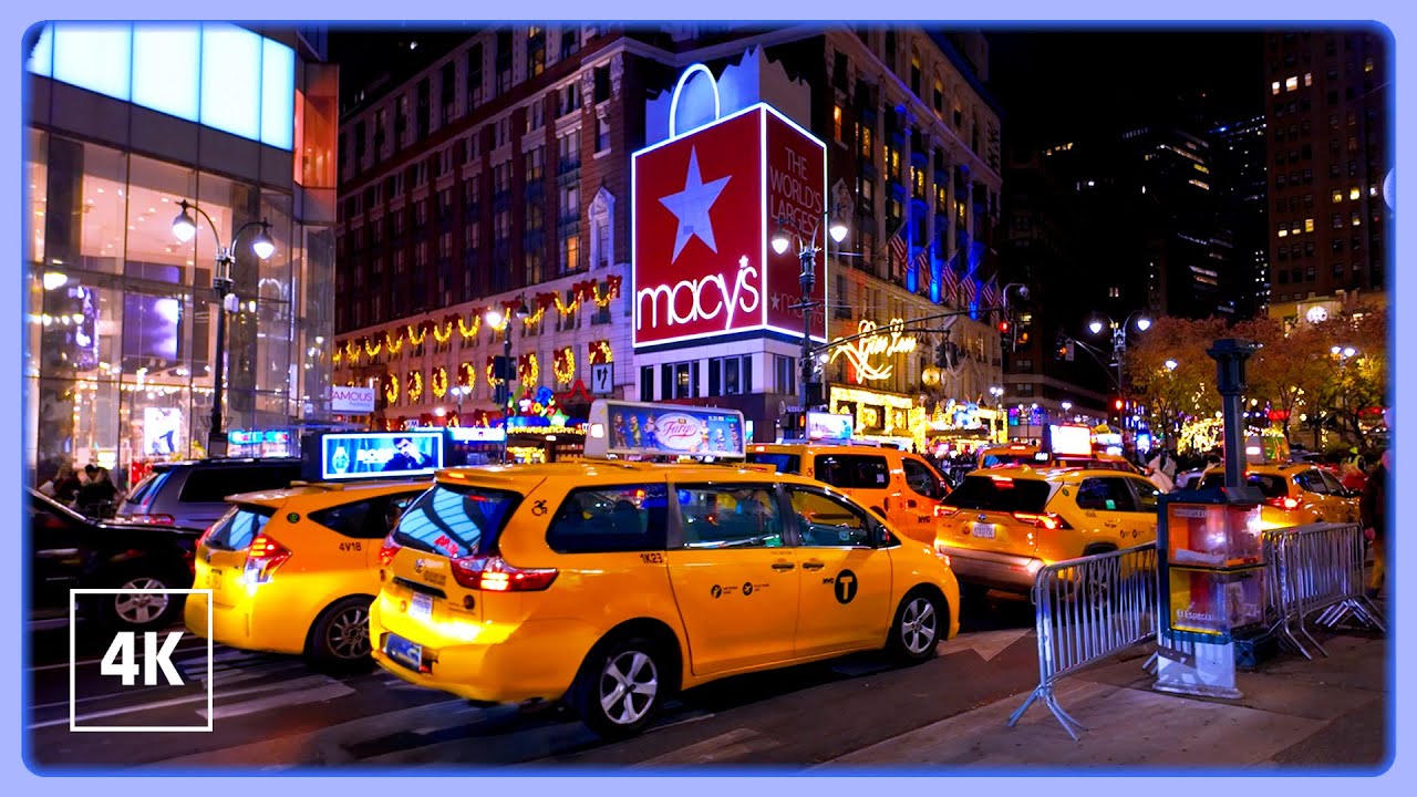 New York, Amerika Serikat | Jelajah Kota Malam 4K | 29 Nov 2023