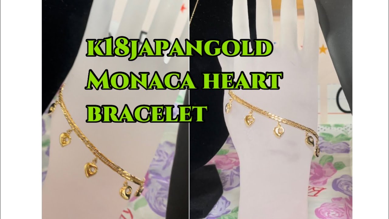 アクセサリー k18 heart monaca bracelet Real K18 japan gold monaca charms Bracelet | eBay