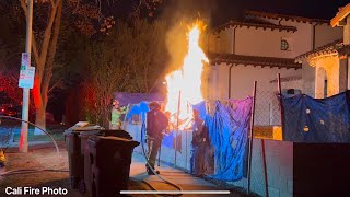 LAFD Engine 61 Handles Rubbish Fire