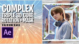 complex triple 3d cube rotation + mask after effects tutorial