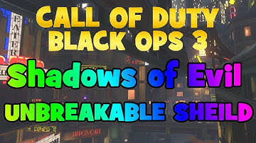 BO3 Zombies Shadows Of Evil Easy UNBREAKABLE ZOMBIE SHIELD - (Fix)