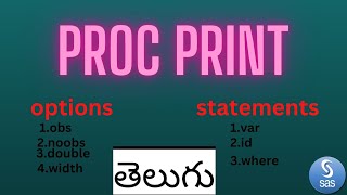 PROC PRINT in SAS || Advance SAS || Procedures in SAS || Print