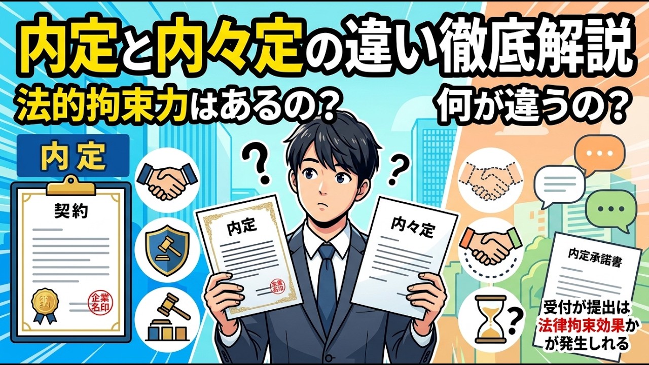 内定とは？法的効力や内々定との違い、取消が違法となるケースを解説