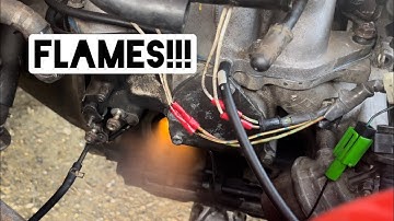 RX7 FC shoots flame out of open header! Exhaust removal pt3