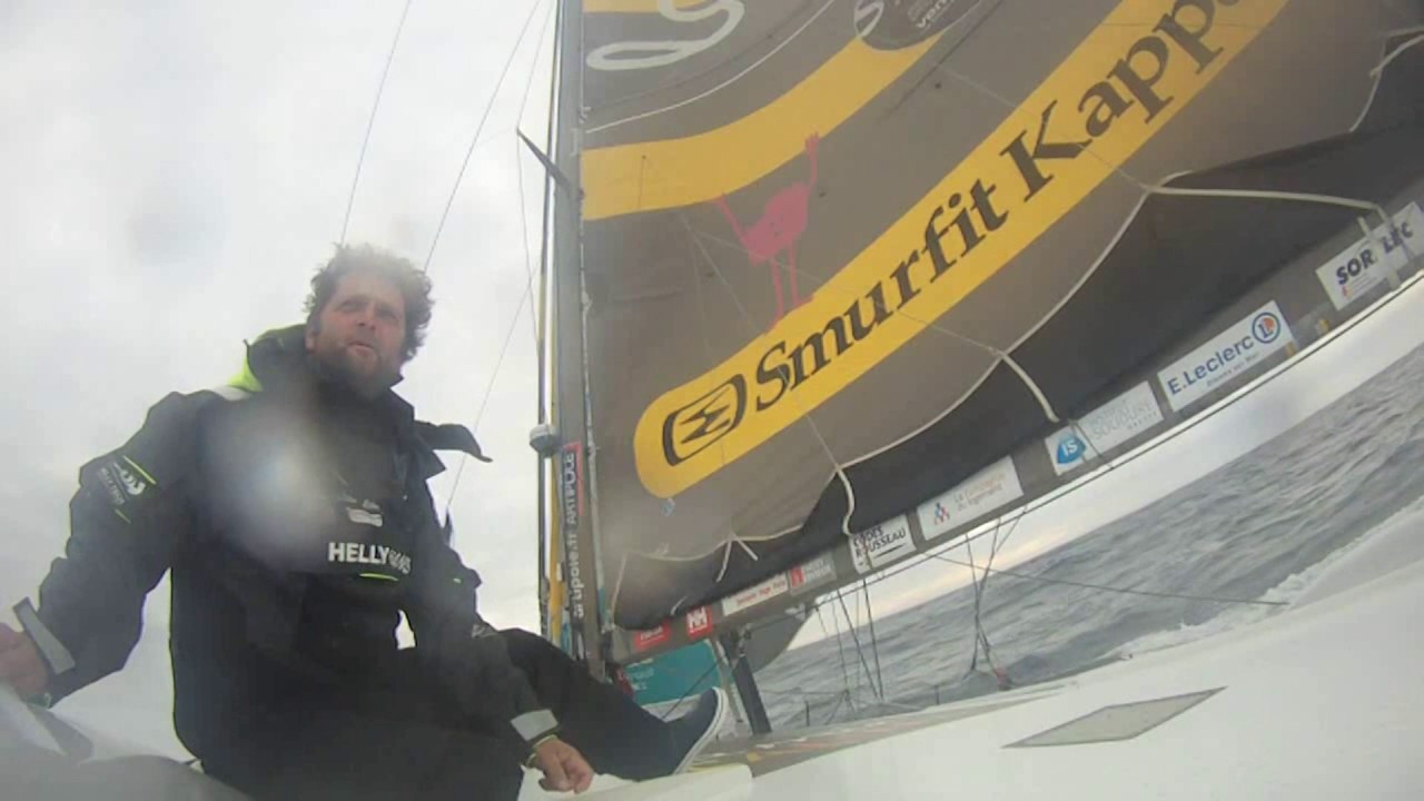 J74 : Arnaud Boissières félicite Armel Le Cléac'h / Vendée Globe