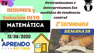 TAREA RESUELTA DE APRENDO EN CASA | MATEMATICA 2 SECUNDARIA TV PERU 13-08-2020