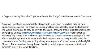 CRYPTOCURRENCY MAKEMYTRIP CLONE