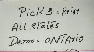 Pick 3 Lottery pairs Method For Ontario Canada