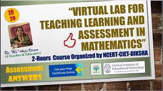 Virtual Lab for Teaching Learning and Assessment in Mathematics | CIET-NCERT-DIKSHA | Anju Verma
