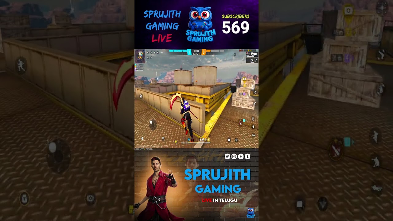 Free Fire в прямом эфире на телугу | Играем с подписчиками | Sprujith Gaming | Free Fire Max Indi...