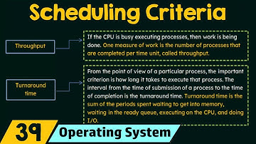 Scheduling Criteria