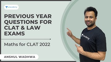 Previous Year Questions for CLAT | Maths for CLAT 2022 | Anshul Wadhwa | CLAT PYQs | Unacademy