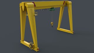PBR Single Girder Gantry Crane V2   Yellow Light