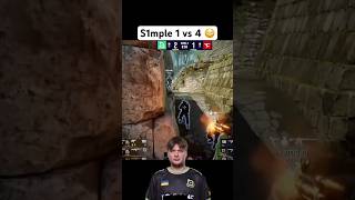 S1mple 1 vs 4 😳 #cs2 #counterstrike2 #csgo #gaming #shorts #s1mple