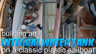 Building an integral water tank on an Alberg 30 sailboat